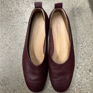 Everlane The Day Glove Maroon Wine Soft Leather Flats Size 7